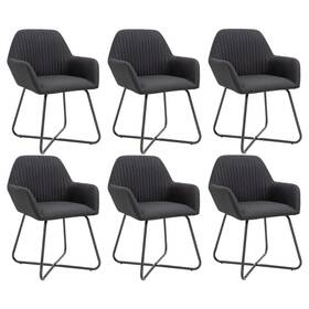 Dining Chair Set 719883695679 Of 6 Black Polyester And Powder-coated Steel