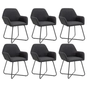 Dining Chair Set 719883695679 Of 6 Black Polyester And Powder-coated Steel
