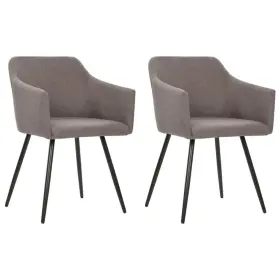 Dining Chair Set 720286051788 Of 2 Taupe Fabric 100% Polyester Metal