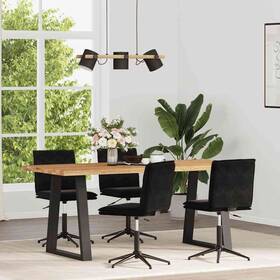Dining Chair Set 721158570888 Of 4 Black Velvet 100% Polyester Plywood Metal