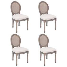 Dining Chairs 719883835839 4 Pcs Cream Fabric