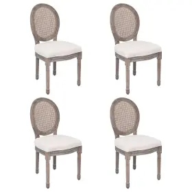 Dining Chairs 719883835839 4 Pcs Cream Fabric