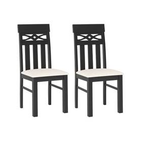 Dining Chairs Set 019119000122 Of 2 High Back Room With Padded Seat And Rubber