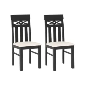 Dining Chairs Set 019119000122 Of 2 High Back Room With Padded Seat And Rubber