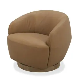 81735 Divani Casa Agatha - Modern Tan Leather Swivel Accent Chair