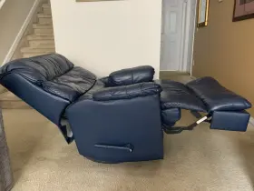 Rec01 Divano Roma Furniture Bonded Leather Recliner Chair - Black