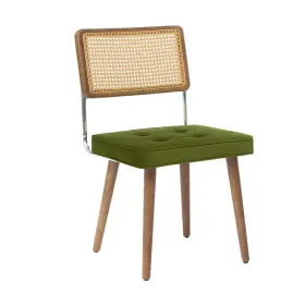 1005000695 Dobleepy Natural Rattan Dining Chairs - Upholstered Kitchen Tall Cane
