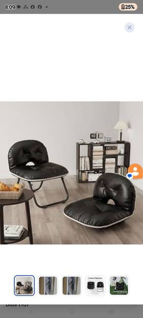 Dongmuwujee Fch-001 Folding Armless Faux Leather Accent Chairs Black Set Of 2 Modern