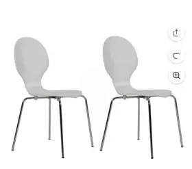 80926833 Dorel Set Of 2 Bentwood Stacking Dining Chairs White - Doral Home