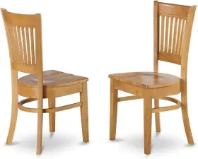 -- Dropship 313028593530 Vac-oak-w Vancouver Kitchen Dining Chairs - Slat Back Wooden Seat Set Of