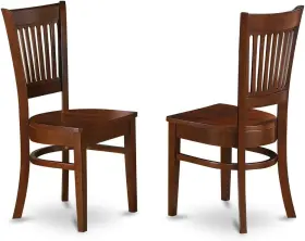 -- Dropship 313036454410 Vac-esp-w Vancouver Kitchen Dining Chairs - Slat Back Wood Seat Set Of 2