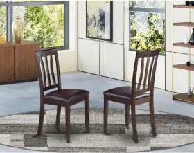 -- Dropship 313053211249 Anc-cap-lc Antique Dining Chairs - Faux Leather Upholstered Wooden Se