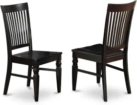 -- Dropship 313106898885 Weston Dining Slat Back Wood Seat Kitchen Chairs Set Of 2 Wec-blk-w