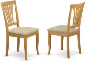 -- Dropship 313108596543 Avc-oak-c Avon Kitchen Dining Chairs - Linen Fabric Upholstered Solid Wood Chair