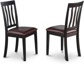 -- Dropship 313111397342 Anc-blk-lc Antique Dining Room Chairs - Faux Leather Upholstered Wooden