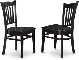 -- Dropship 445003410488 Grc-blk-w Groton Dining Chairs - Slat Back Wood Seat Kitchen Set Of 2 B
