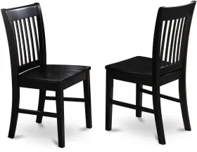 -- Dropship 445015016036 Nfc-blk-w Norfolk Dining Chairs - Slat Back Wood Seat Kitchen Set Of 2