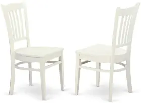 -- Dropship 445026865845 Grc-whi-w Groton Dining Chairs - Slat Back Wooden Seat Set Of 2 Linen W
