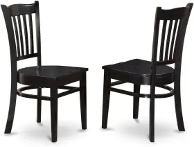 -- Dropship 744759648181 Grc-blk-w Groton Dining Chairs - Slat Back Wood Seat Kitchen Set Of 2 B