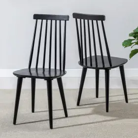 Duhome 313096848846 Dining Chairs Set Of 2 Wood Room Chair Black Spindle Side Kitchen