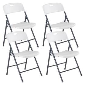 Dumos 315-ocsl-4wt 4 Pack Folding Chairs Heavy Duty Plastic Stackable Portable Dining Cha