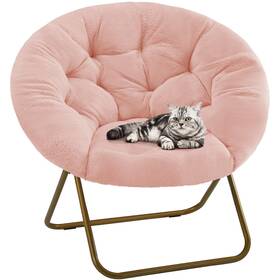Dumos 715569158368 Comfy Saucer Chair Faux Fur Lounge Seasting Xl Circle For Bedroom
