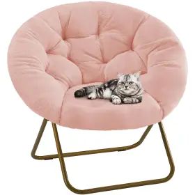 Dumos 757111299198 Comfy Saucer Chairs Faux Fur Lounge Bedroom Living Room Flexible Folding Sea