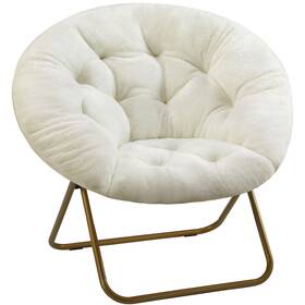 Dumos C-yl38in-wt Comfy Saucer Chair Faux Fur Lounge Seasting Xl Circle For Bedroo