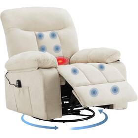 Dumos Du3-6070be Rocker Recliner Chair Swivel With Vibration Massage And Lumbar