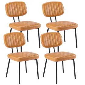 Duhobn4 Dumos Dining Chairs Set Of 4 Upholstered Mid-century Pu Leather Accent Chair With