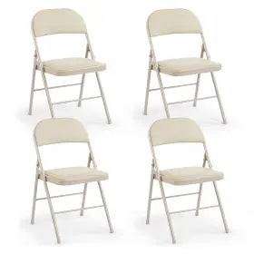 Hj3-zdykk4p Dumos 4 Pack Leather Padded Folding Chair Indoor Outdoor Portable Stackable Hj3-zdykk4p Dumos 4 Pack Leather Padded Folding Chair Indoor Outdoor Portable Stackable