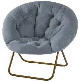 Ladmyl38-gy Dumos Comfy Saucer Chairs Cozy Faux Fur Soft Lounge Cute Folding Bedroom Living Roo