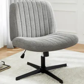 Monor9 Dumos Criss Cross Legged Office Chair Armless Wide Seat No Wheels Modern Home