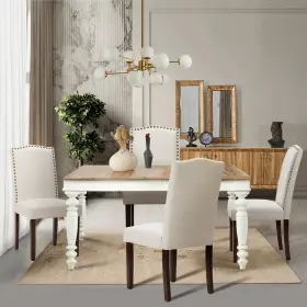Whl005 Dumos Dining Chairs Set Of 4 Fabric Room Upholstered Parsons