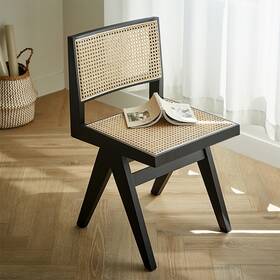 Dusky Shark 782003023025 Archic Series Modern Ash Wood Dining Chairs Black