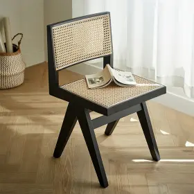Dusky Shark 782003023025 Archic Series Modern Ash Wood Dining Chairs Black