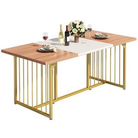 Dwvo 197839608221 70.8 Inch Large Dining Table For 6-8 People Modern Walnut
