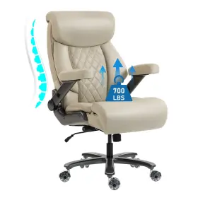 Opmcsh318 Dyhome Heavy Duty 700lbs Chair Adjustable Height And Armrests Faux Leather Quiet Wheels