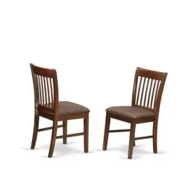 East West 682962630046 Norfolk Dinette Chairs - Linen Fabric Upholstered Wooden Set Nfc-mah-c