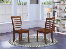 East West 840017300782 Furniture Milan 10 Inch Wood Dining Chairs In Mahogany Set Of 2