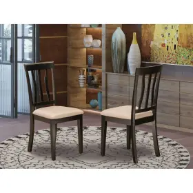 East West Furniture 840017300034 Anc-whi-w Antique Dining Room Chairs - Slat Back Solid Wood