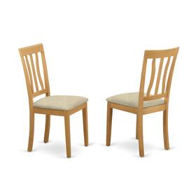 East West Furniture 840017300058 Set Of 2 Chairs Anc-oak-c Antique Dining Chair Cushion Seat With Oak Finish