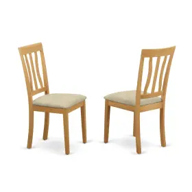 East West Furniture 840017300058 Set Of 2 Chairs Anc-oak-c Antique Dining Chair Cushion Seat With Oak Finish