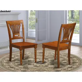 East West Furniture 840017300935 Plainville Kitchen Dining Chair Wood Seat - Buttermilk And Cherry Finish