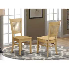 East West Furniture 840017301000 Vac-oak-w Vancouver Kitchen Dining Chairs - Slat Back Wooden