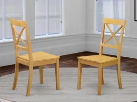 East West Furniture 840017331038 Boston X-back Chair For Dining Room With Wood Seat Set Of 2