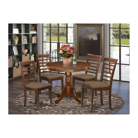 East West Furniture 840017341051 Round Kitchen Table Set 36 Diameter And 4 Microfiber Chairs -