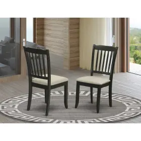 East West Furniture 840017344946 Dac-blk-c Danbury Kitchen Dining Chairs - Linen Fabric Uphol