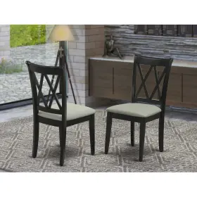 East West Furniture 840017344977 Clc-blk-c Clarksville Dining Room Chairs - Linen Fabric Upho