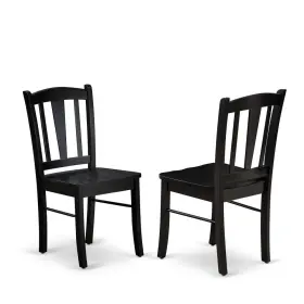 East West Furniture 840017382726 Dlc-blk-w Dublin Chair With Wood Seat In Black Finish - Set Of 2